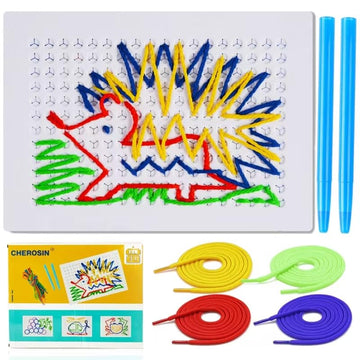 CHEROSIN Fine Motor Threading Boards for Kids - Pencil Grasp Fine Motor Toys Sensory Learning Boards for Preschooler, Calm Down 