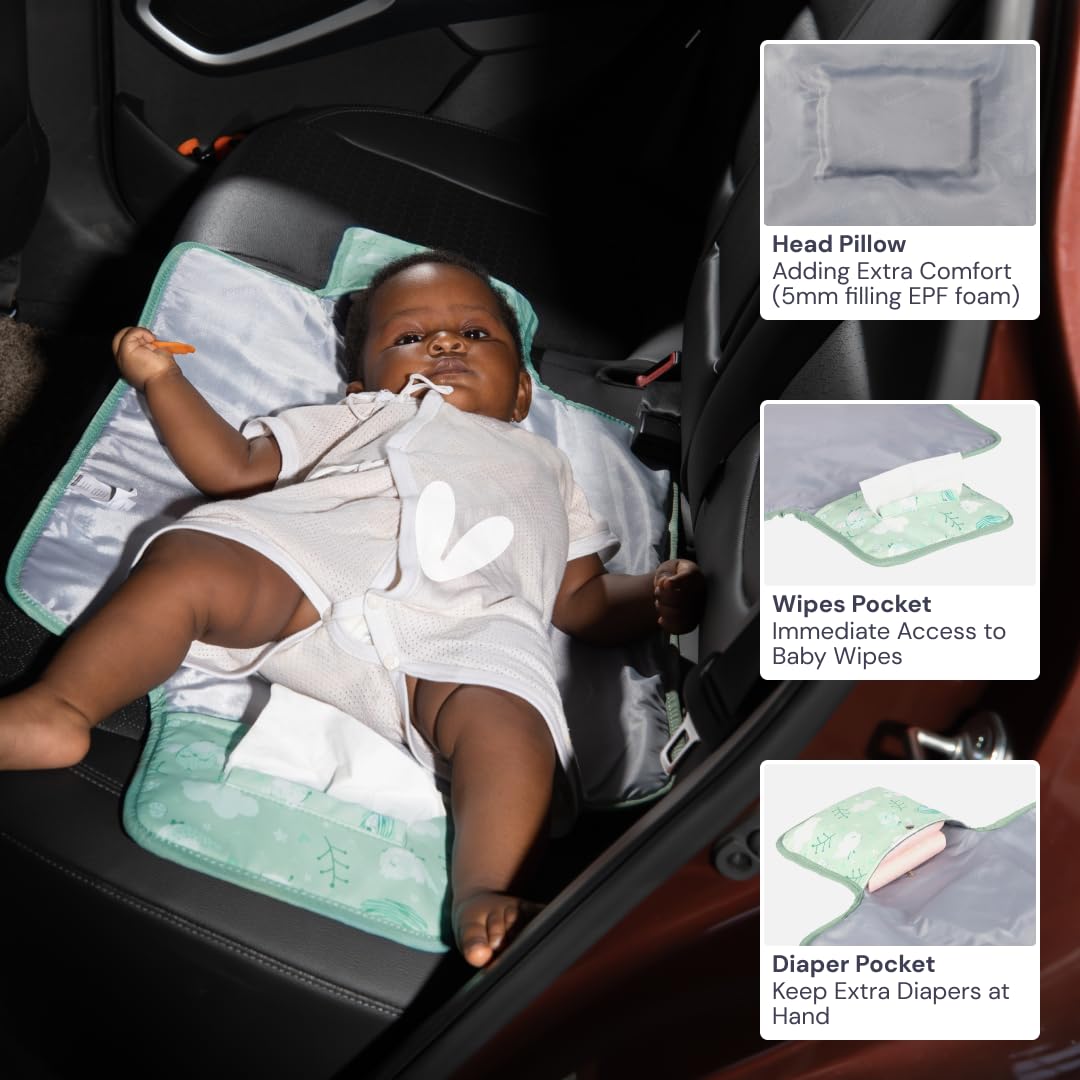 Babbleroo Baby Changing Pad - Comfortable Portable Changing Pad, Compact, Fits In Any Diaper Bag - Lightweight And Soft With Cut