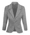 Womens Casual Work Office Blazer Jacket Jk1131 Heather Grey X-Large