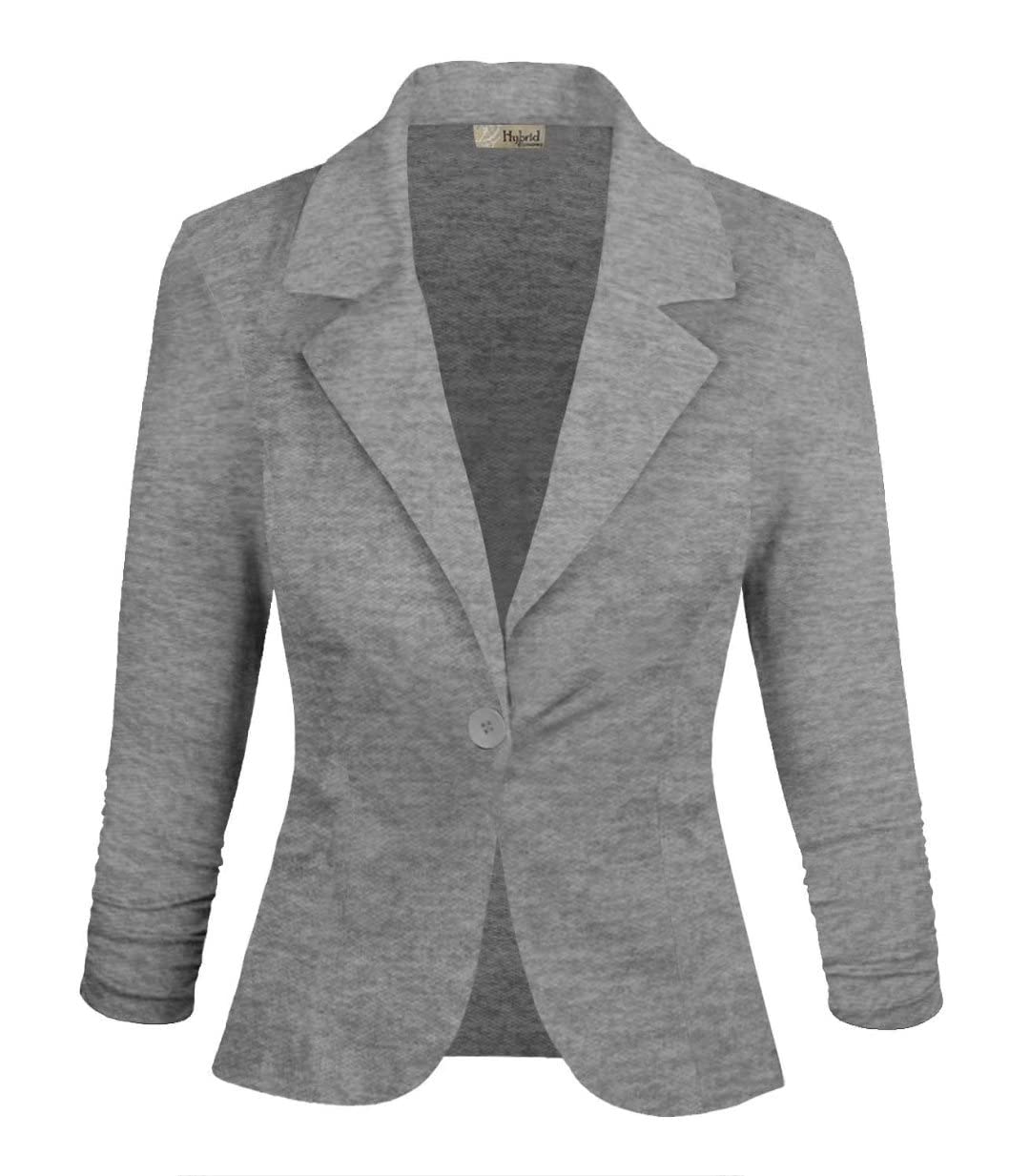 Womens Casual Work Office Blazer Jacket Jk1131 Heather Grey X-Large