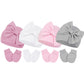 Century Star Newborn Girls Hats Baby Hat And Mitten Set Big Bow Knit Infant Headbands Winter Baby Hat For Girls G White & Pink &