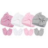 Century Star Newborn Girls Hats Baby Hat And Mitten Set Big Bow Knit Infant Headbands Winter Baby Hat For Girls G White & Pink &