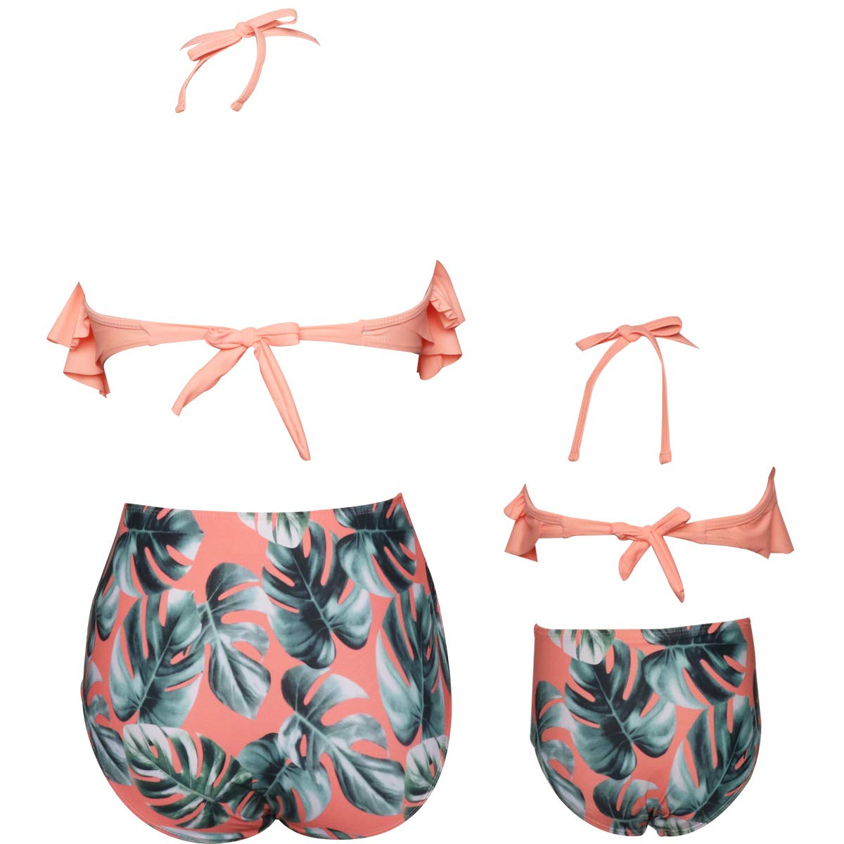 Baby Girls Bikini Swimsuit Set Family Matching Mother Girl Swimwear Baithing Suit (X-Large, Orange)