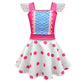 Garperkids Girls Bo Peep Costume For Kids Flutter Sleeve Princess Polka Dot Dress Summer Square Neck Flounce Hem Casual Dress Pa