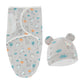 ATORSE Newborn Swaddle Wraps Wrap Hat Babies Infant Blanket for Newborn Girls Gifts Gray Giraffe|Baby | Nursery Bedding | Sleepi