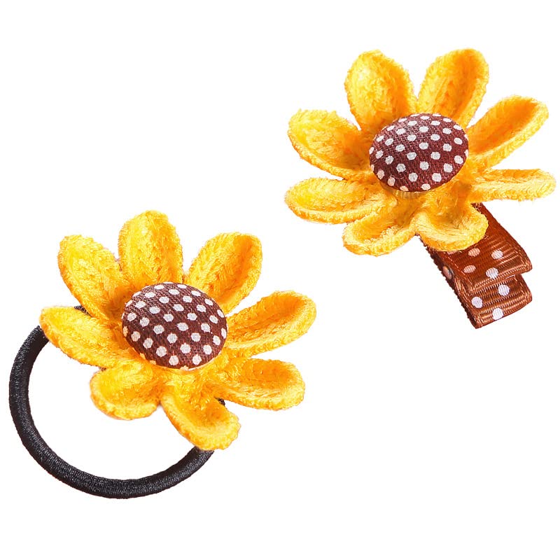 Baby Sunflower Hair Clip Pin Sunflower Barrettes Pin Baby Sunflower Alligator Clips Bbg53 (Set-A)