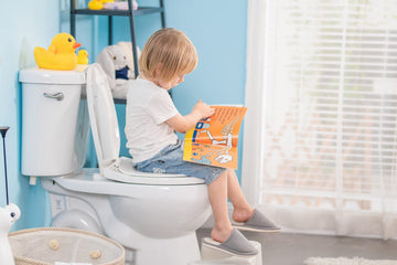 Round Toilet Seat With Built In Potty Training Seat, Slow Close, Easy Clean, Plastic, White