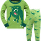 Popshion Boys Dinosaur Pajamas Set 100% Cotton T-Rex Pjs Toddler Long Sleeve Sleepwear Kids Clothes Set Green Dino Shirt 5T
