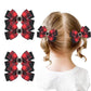 Christmas Rhinestone Plaid Hair Bows for Toddler Kids Girls, 4inch Christmas Bowknot Hairpin Plaid Lattice Bow Clip Accessories 