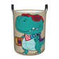 Pevtufa Cool Dino Playing Skateboard Foldable Laundry Basket Organizer,Fabric Clothes Toy Storage Basket Nursery Hamper Storage 
