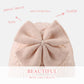Winter Warm Knitted Baby Hat For Girls Cotton Lined Infant Toddler Girls Hat Autumn Cute Bow Classic Girls Beanie 0-6Y (Pink+Bei