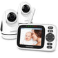 Hellobaby Baby Monitor With 2 Cameras - 3.2'' Ips Screen Baby Camera Monitor No Wifi, Remote Pan-Tilt-Zoom, Infrared Night Visio