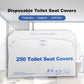 Toilet Seat Covers Disposable, 250 Pcs Flushable Disposable Toilet Seat Covers, Half-Fold Paper Toilet Liners For Travel, Airpla