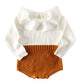Askwind Baby Girls Romper Knitted Ruffle Long Sleeve Jumpsuit Baby Kids Girl Romper Autumn Winter Casual Clothing (18-24 Months,