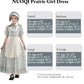 Nuoqi Prairie Dresses For Girls, Green Laura Ingalls Wilder Costume Pioneer Colonial Dress With Yellow Apron, 8-9