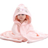 VISGOGO Baby Bath Towel Cute Animal Absorbent Hooded Towel with Ears Soft Bathrobe Blanket for Toddlers Newborn Shower Gifts (Pi