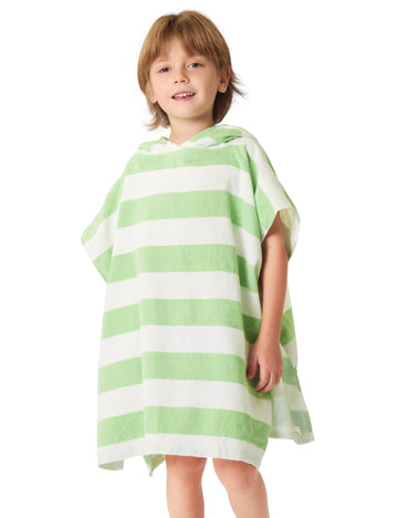 Tbezy Toddler Bath Towel Poncho Thick Cotton Striped Beach Towels For Kids Gifts (2-6, Blue)