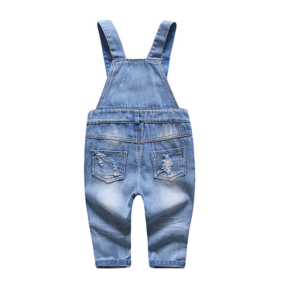 Kidscool Space Baby & Little Boys/Girls Blue & Black Denim Overalls,Blue,6-12 Months