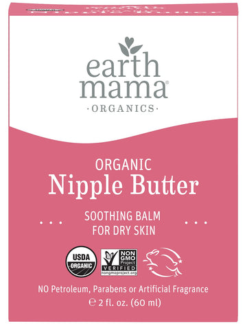 Earth Mama Organic Nipple Butter Breastfeeding Cream, Lanolin-Free, Safe For Nursing & Dry Skin, Non-Gmo Project Verified, 2 Fl