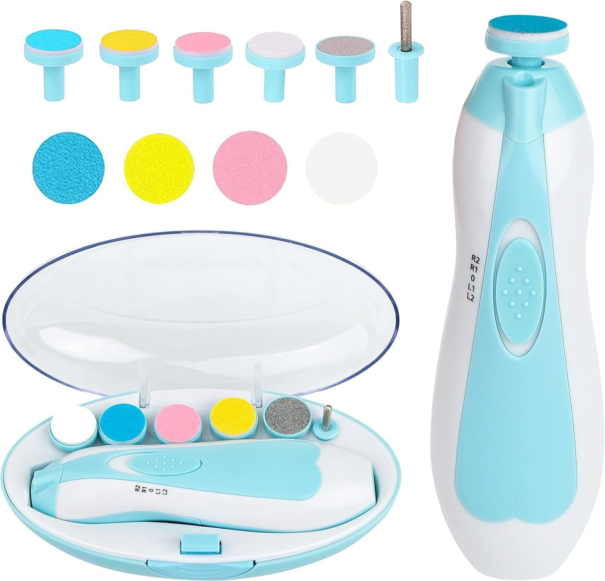 Phvilla Electric Baby Nail Trimmer With Led Light  Baby Nail File & Clippers With 6 Grinding Pads For Newborns, Toddlers & Adul