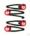 Apple Bow Clips Baby Girls Fruit Hair Pin Apple Hair Clips Baby Fruits Ribbon Bows BBG88 (Set-I)