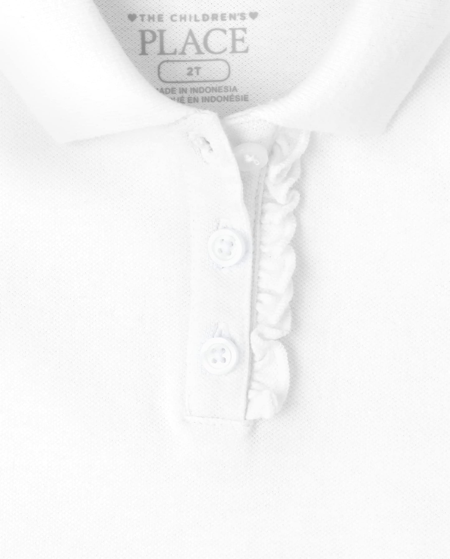 The Children'S Place Baby Girls And Toddler Girls Short Sleeve Ruffle Pique Polo, Tidal/White, 4T