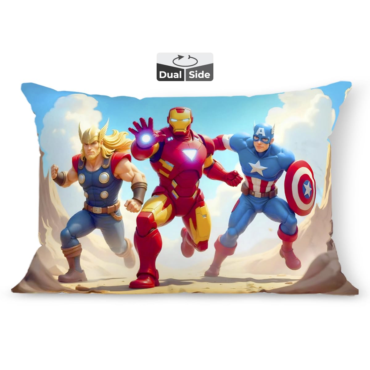 Brizberry Kids Pillow Cushion With Super Soft Fabric | Animal & Cartoon Prints | 12X18 Inches (Design 32)