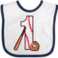 Inktastic Baseball First Birthday- 1 Year Old Baby Bib White And Navy 2Caf0