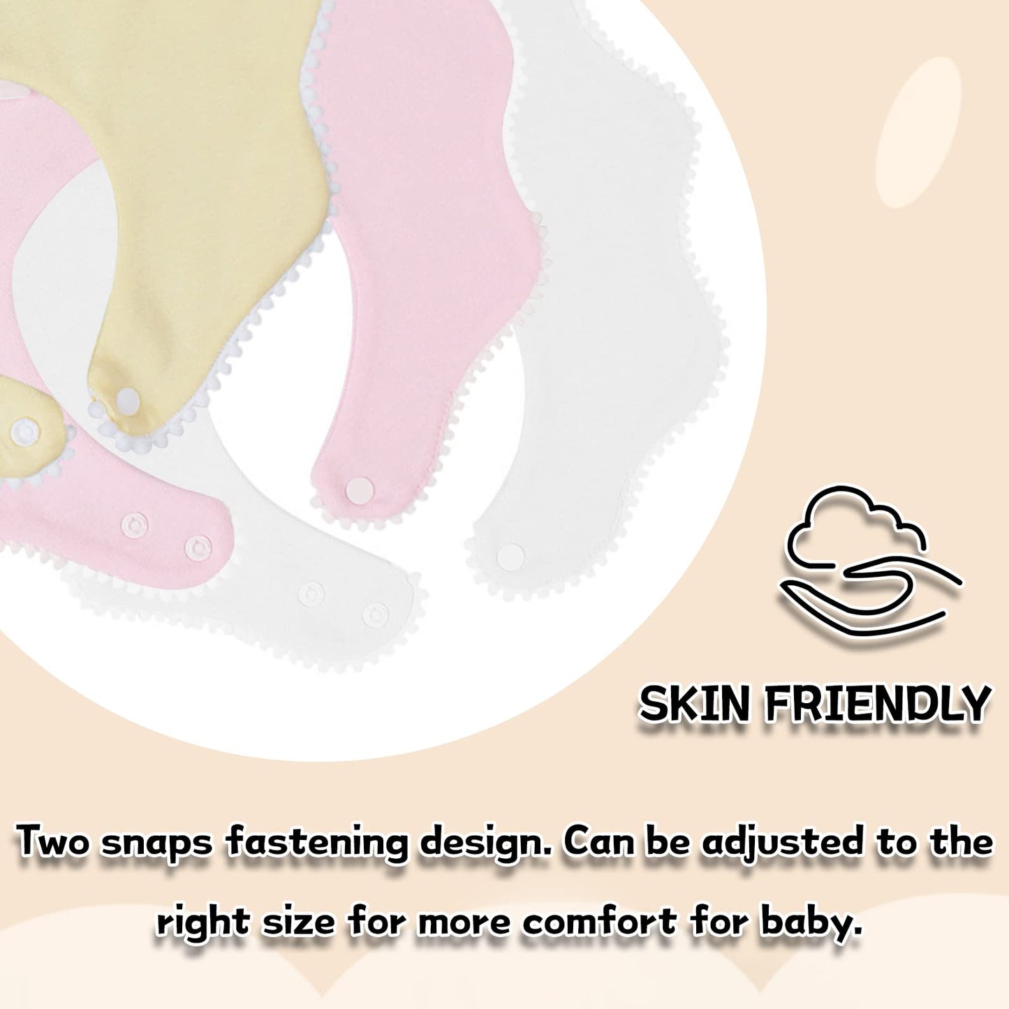 Bamery Baby Bandana Bibs Cotton Drool Bibs For Drooling And Teething Absorbent For Boy Girl (White+Pink+Yellow)