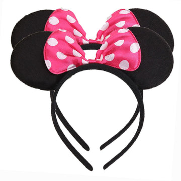 Niuzaiz Set Of 2 Mouse Ears Headband For Parties And Trips (Rose)