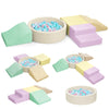 Hoohtoot Foam Climbing Blocks For Toddler: With 4-Piece Pu Leather Climbing Toys And A Ball Pit - Foam Ball Pit For Toddlers - C