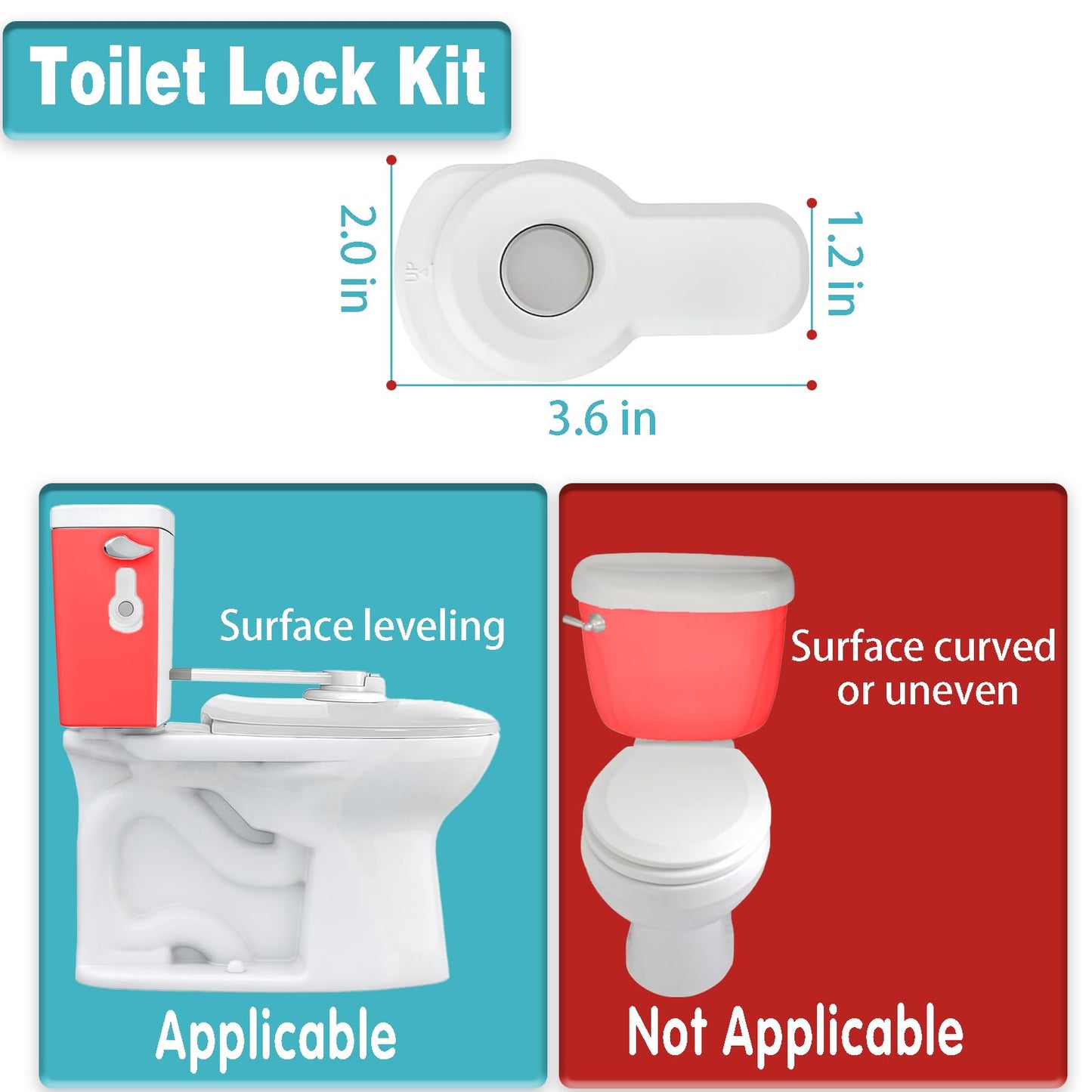 2025 New Baby Toilet Lock Kit,Kid Toilet Seat Attachment,Toilet Flush Lock, Kid'S Bathroom Safety Products For Child Proofing,Ba