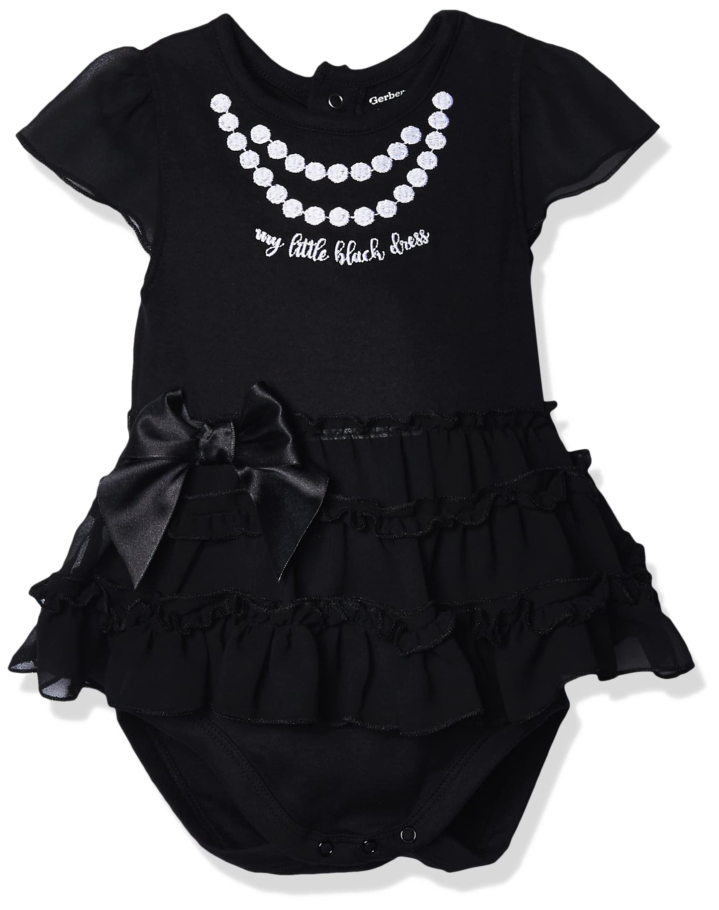 Gerber Baby Girls' Bodysuit With Tutu Skirt, Black Dress, 0-3 Months