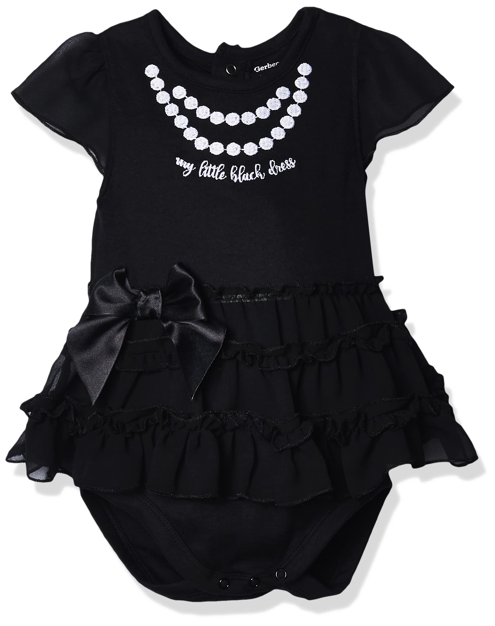 Gerber Baby Girls' Bodysuit With Tutu Skirt, Black Dress, 0-3 Months