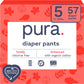 Pura Size 5 Diaper Pants - 3 X 19 Diapers, 57 Total (26-37Lbs), Pull Up Disposable Baby Diapers For Sensitive Skin, Hypoallergen