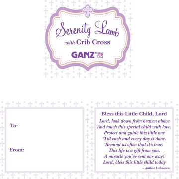 Ganz Serenity Lamb With Crib Cross Christening Or Baptism Gift, Pink