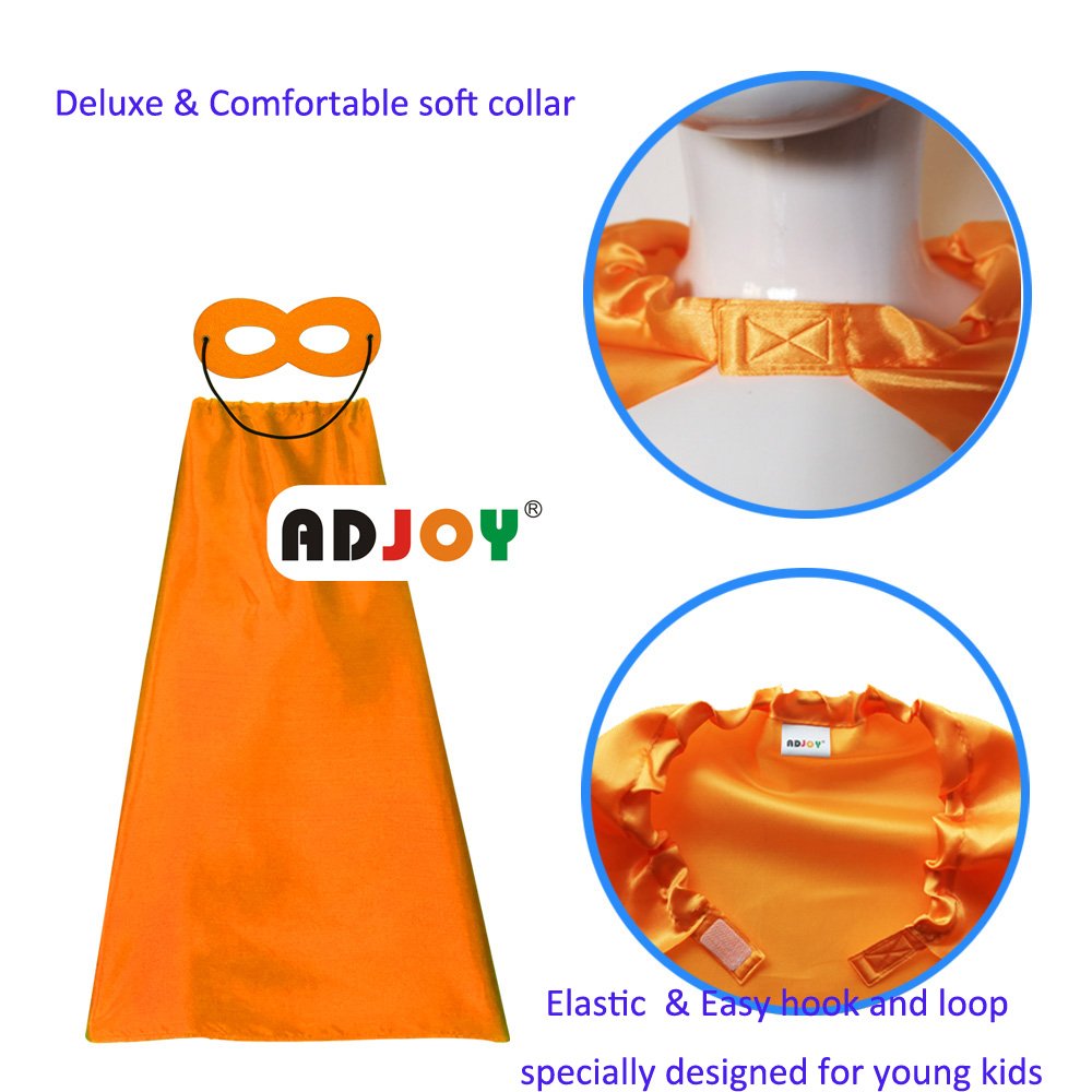 Adjoy Kids Superhero Capes And Masks With Large Superhero Stickers - Super Hero Costume For Parties - 10 Sets (20Pcs)