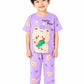 Cute Teddy Cartoon Girls Night Suit Set  Trendy Soft Hosiery Cotton CoOrd Pajama Outfit for Sleeping, Lounging & Daily Comfort