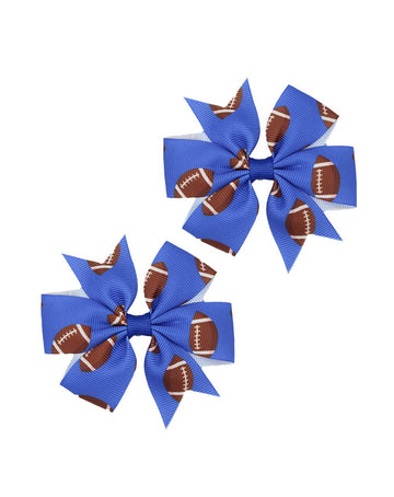 Football Hair Bow Clip Baby Girls Football Hair Barrettes Pin Football Bowknot Hairpin BBG63 (C2)