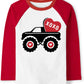 Valentine'S Day Shirt For Boys Girls Monster Truck Heart Tops Toddler Kids Raglan Sleeve T-Shirt 7 Years
