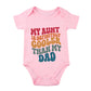 Listery Aunt Cool Than Dad Baby Boy Clothes Infant Unisex Funny Baby Girl Baby Bodysuit 012 Months, Pink, 12 Months