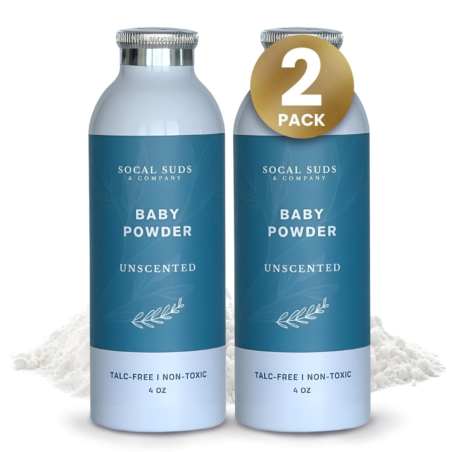 Socal Suds & Company - Natural Baby Powder - Talc-Free Formula With Arrowroot, Kaolin, Aspen Bark Extract For Soft Soothing Sens