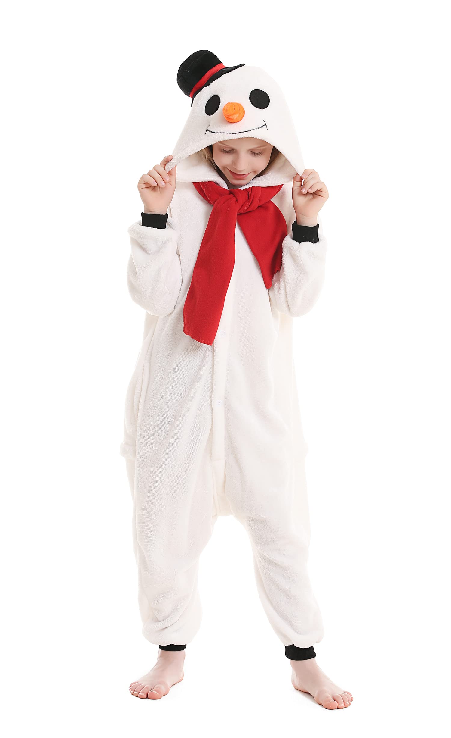Atoz Onesie For Kids, Animal Pajamas Halloween Cosplay Costume For Girls Boys, Snowman 8-9Y