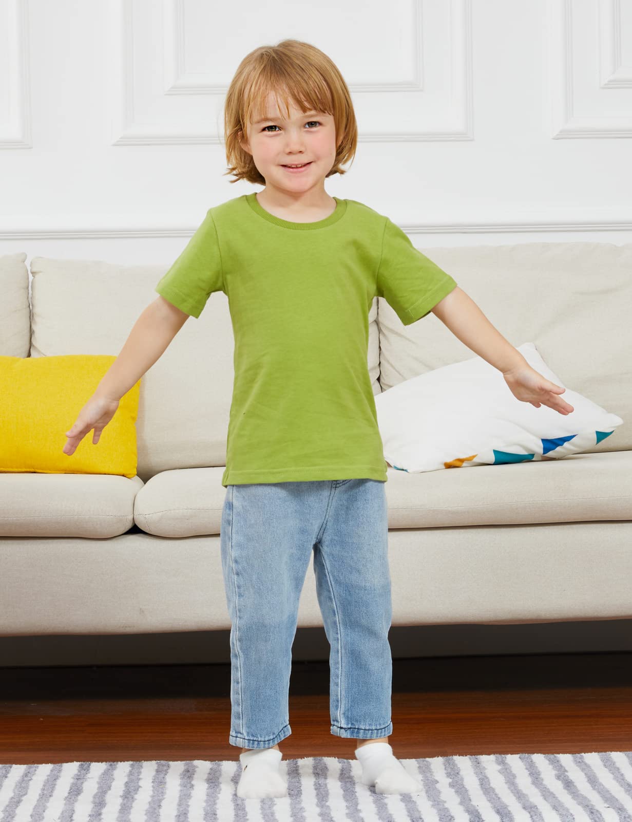 Cosland Toddler Plain Tshirts Baby Boy Shirts 2T, Lime Green