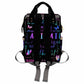 Personalized Diaper Backpack With Text, Custom Name Diaper Bag Baby Nappy Bag Fashion Black Shoulder Bag Casual Daypack Bag For