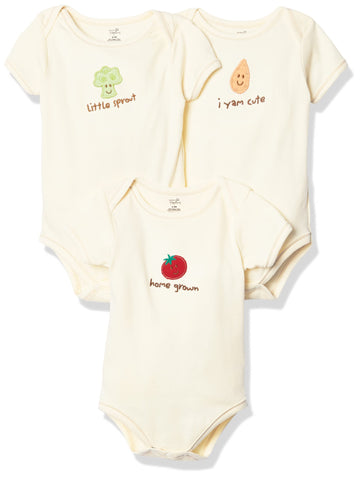 Touched By Nature Unisex Baby Organic Cotton Bodysuits, Tomato, 9-12 Months