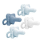 Dr. Browns HappyPaci 100% Silicone Baby Pacifier, Contoured One-Piece Design, Light-Blue, Blue, White, 0-6m, BPA-Free, 4-Pack