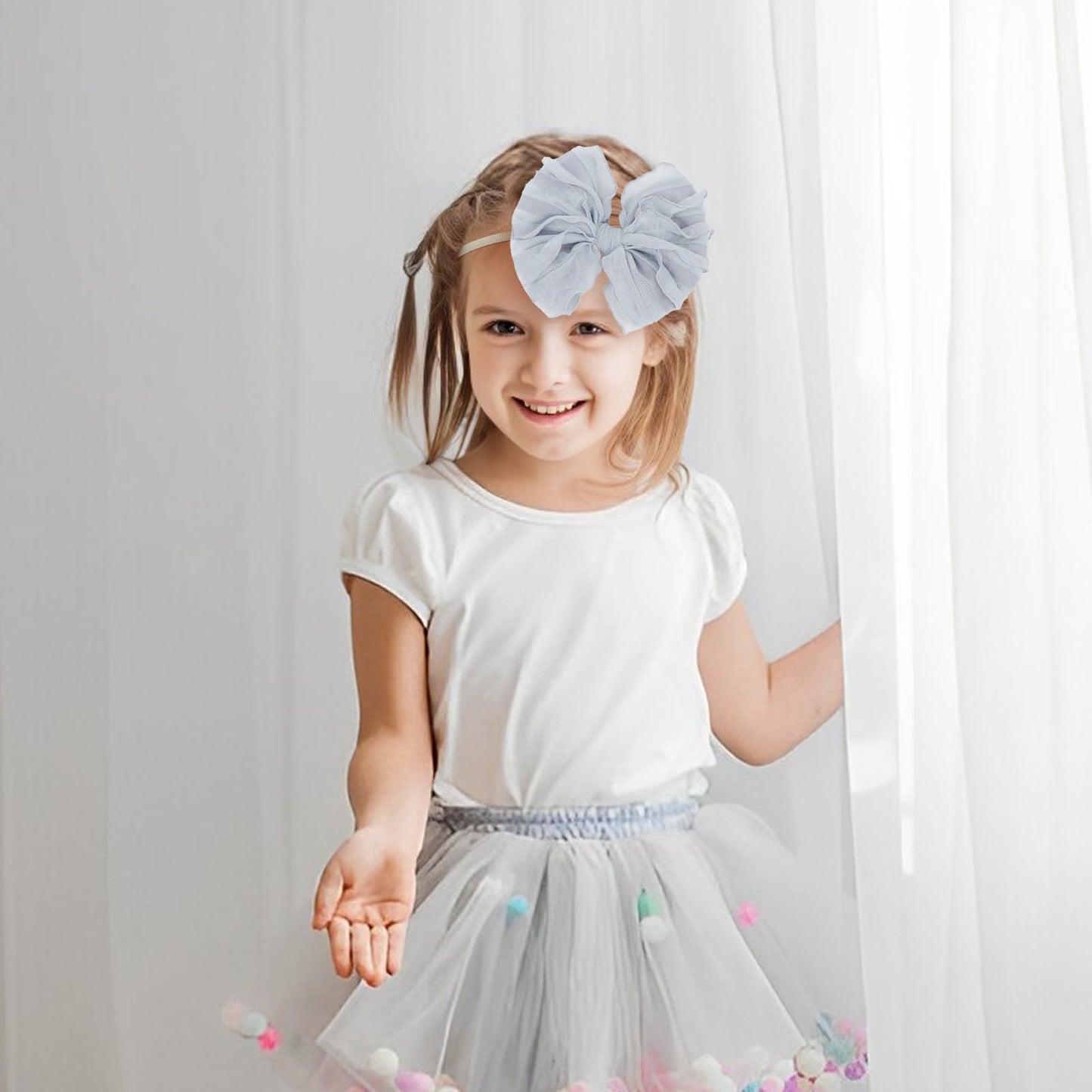 Lanmerry Baby Girls Stretchy Soft Knot Headbands With Hair Bows Newborn Toddler Hairbands Infant Toddlers Kids Hair Accessories