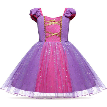 Dressy Daisy Princess Costume Fancy Sparkle Tulle Dress Up for Little Girls, Halloween Birthday Party Outfit Size 6, Purple 205