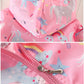 Little Hand Toddler Girls Unicorn Spring Fall Outerwear Windbreaker Rainbow Pink Jackets Coat 7-8 Years
